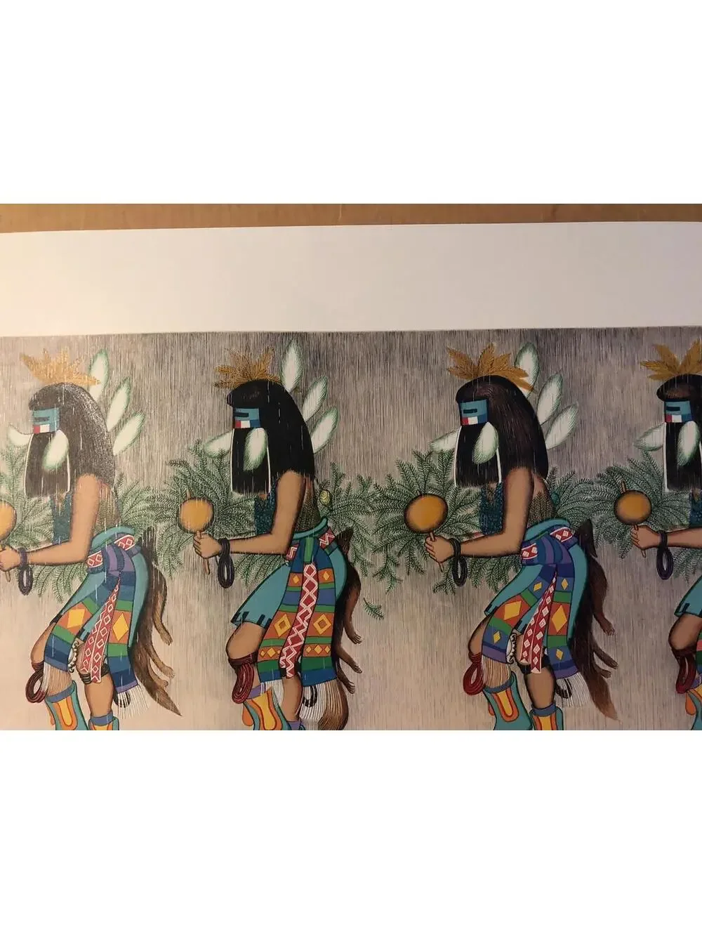 Rain Dancer Original Vintage Native American Poster Colorful Birds 1980's - Picture 7 of 11